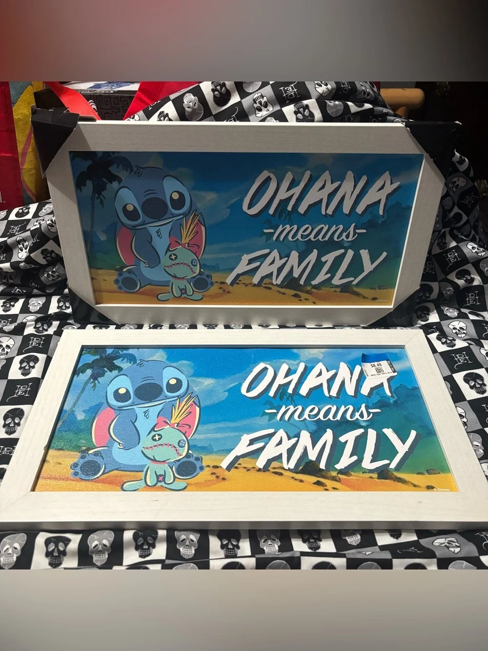 Disney Set of 2 Matching Lilo and Stitch Ohana Means Family Decorative Signs